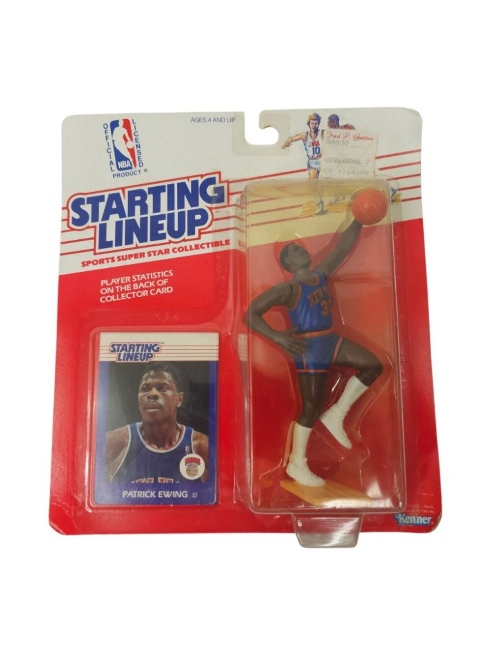 1988 Kenner Starting Lineup NBA Patrick Ewing NY Knicks Action Figure Card NOC